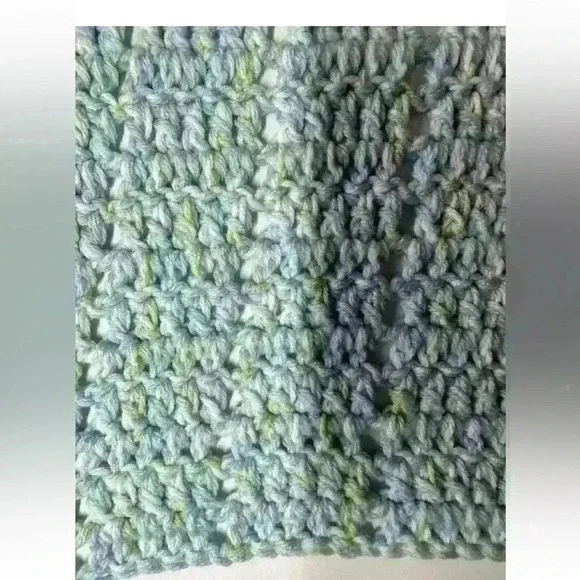 Homemade Baby Blanket Blue -2 Piece 28 1/2” X 30” And 26” X 28 1/2” - Picture 2 of 2